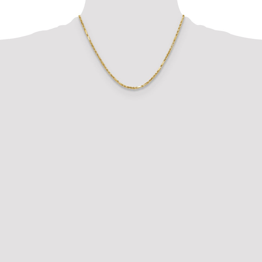 14k 2.75mm D/C Milano Rope Chain