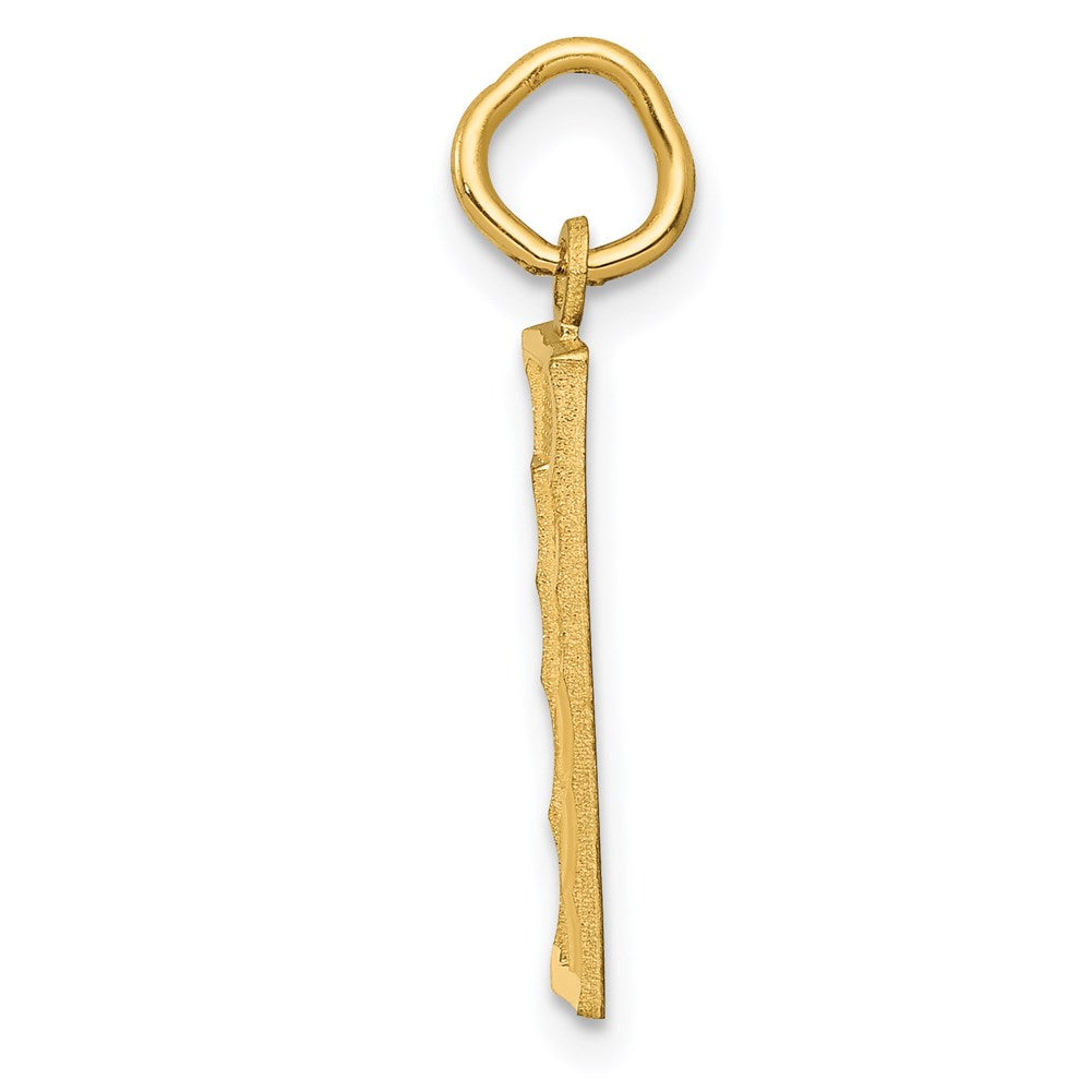 14k Medium Diamond-cut Number 1 Charm