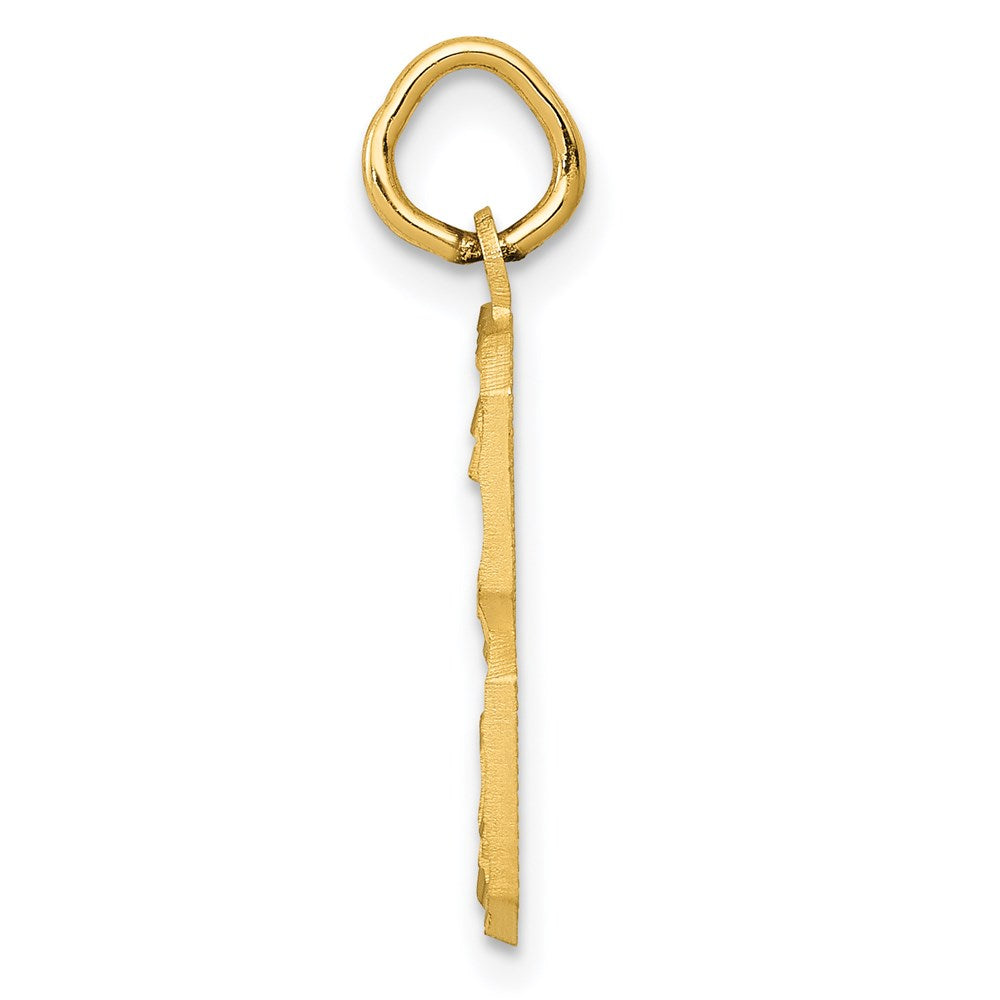 14k Medium Diamond-cut Number 3 Charm