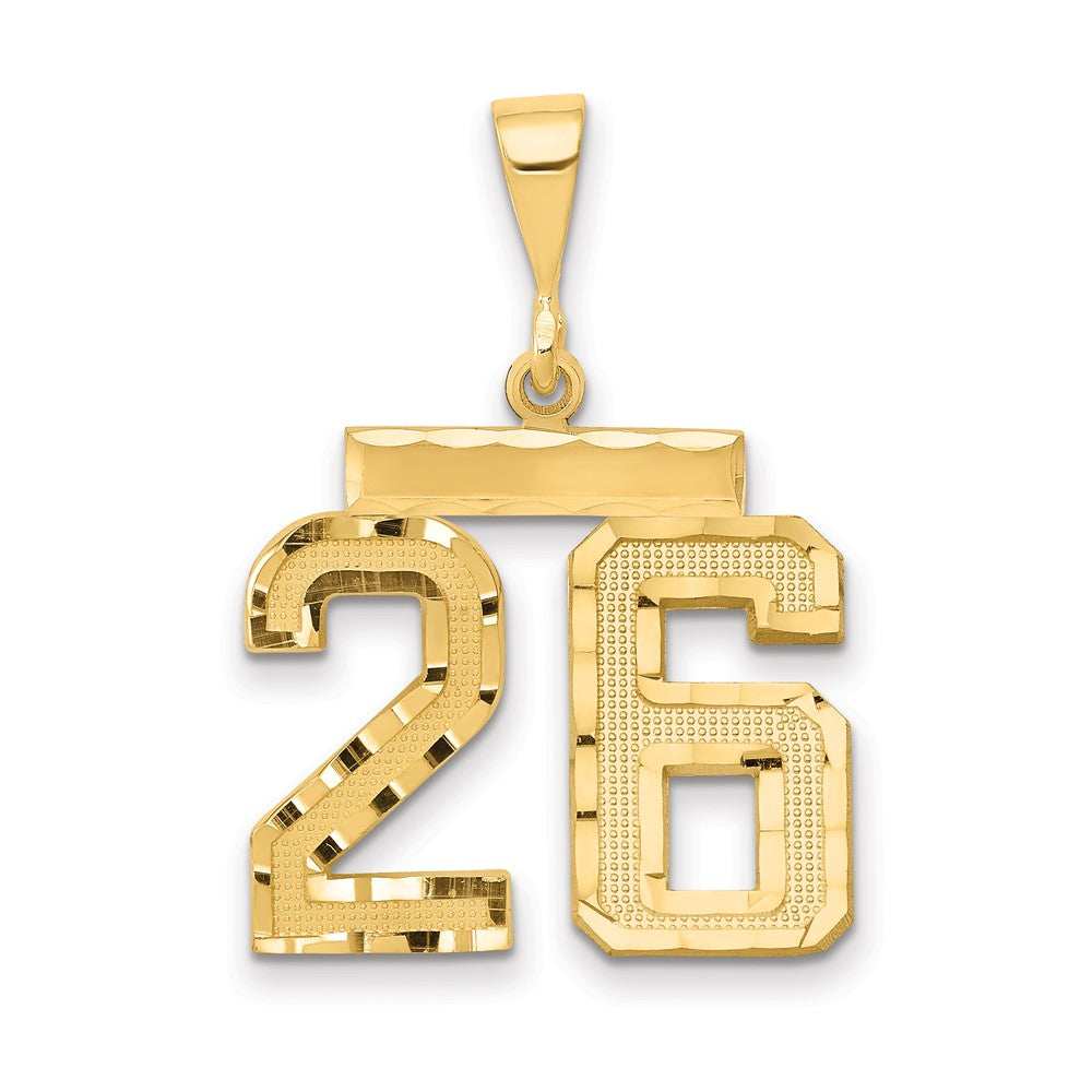 14k Medium Diamond-cut Number 26 Charm