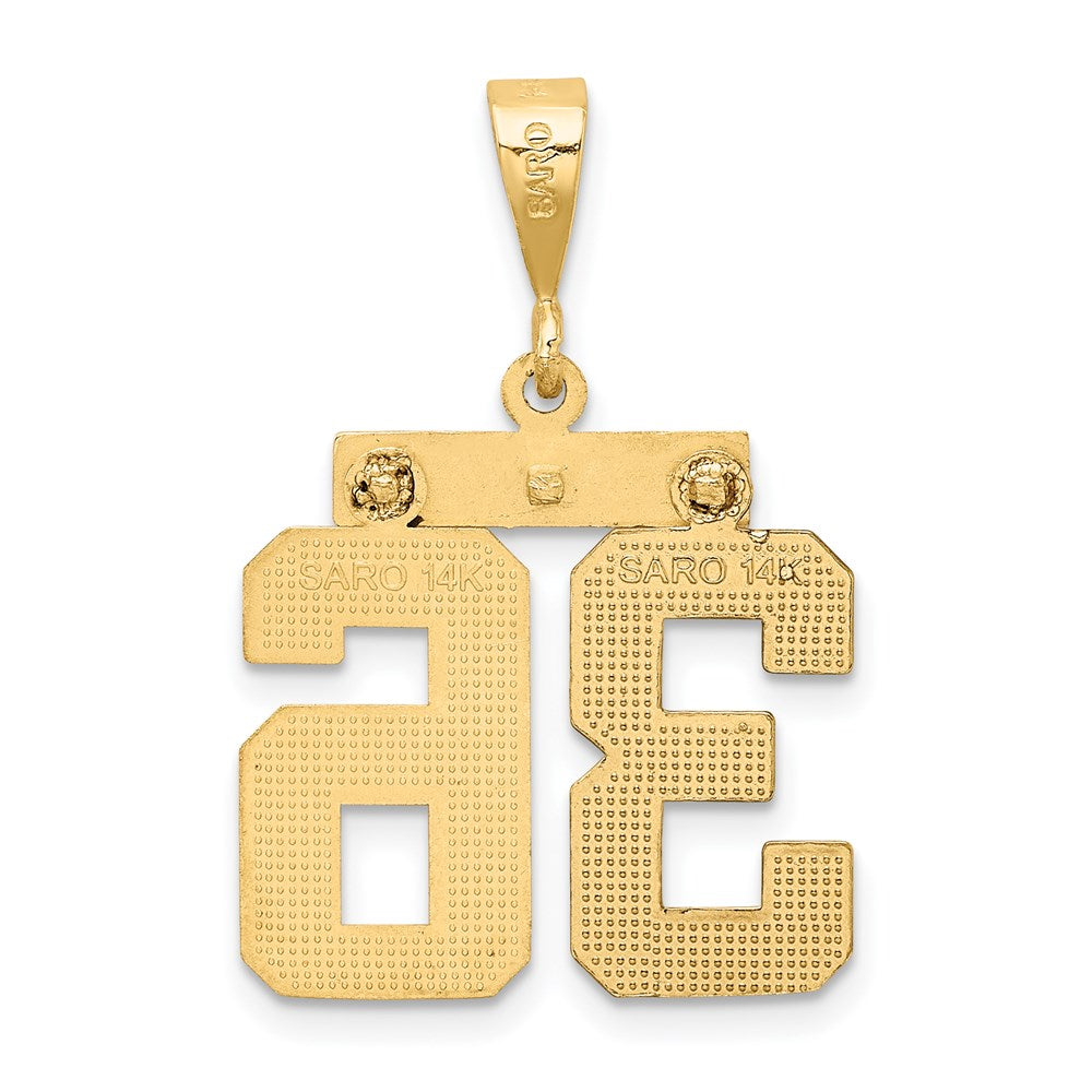14k Medium Diamond-cut Number 36 Charm