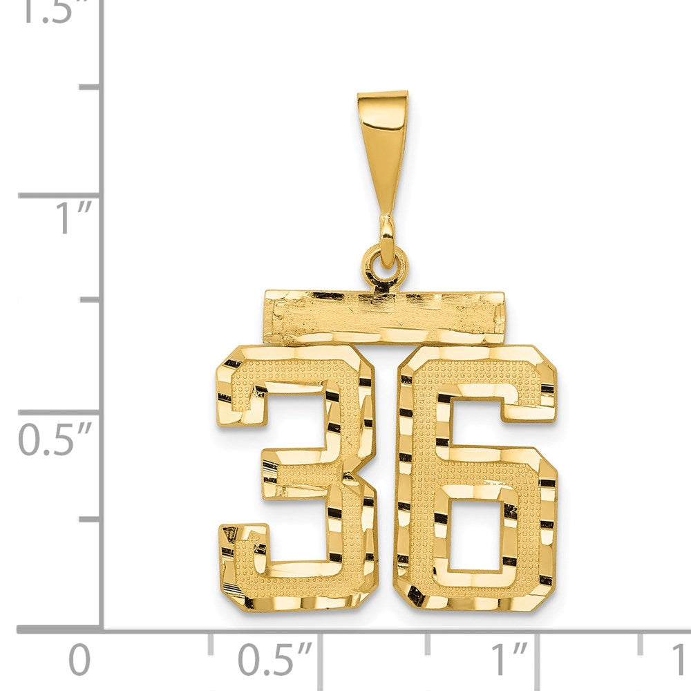 14k Medium Diamond-cut Number 36 Charm