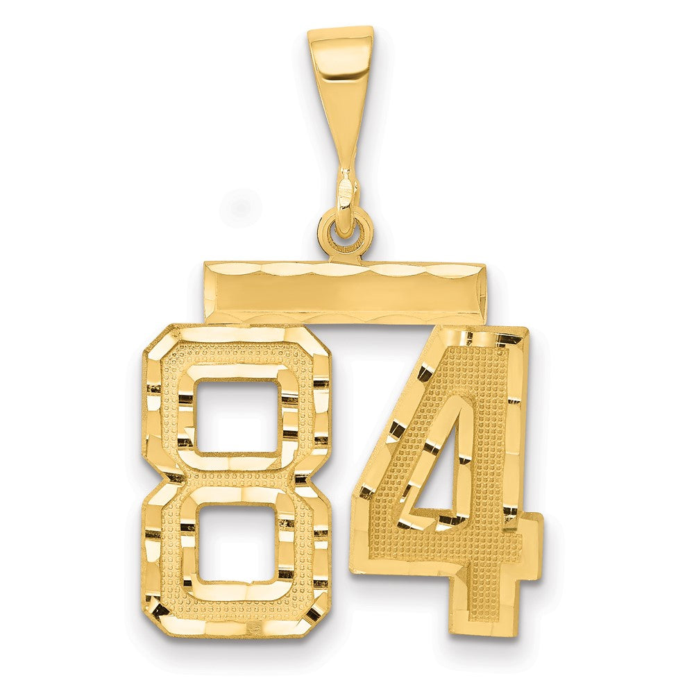 14k Medium Diamond-cut Number 84 Charm
