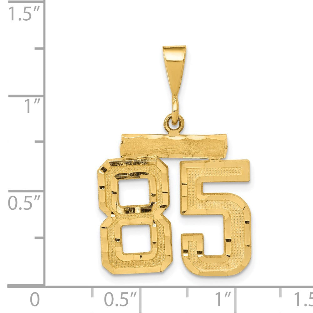 14k Medium Diamond-cut Number 85 Charm
