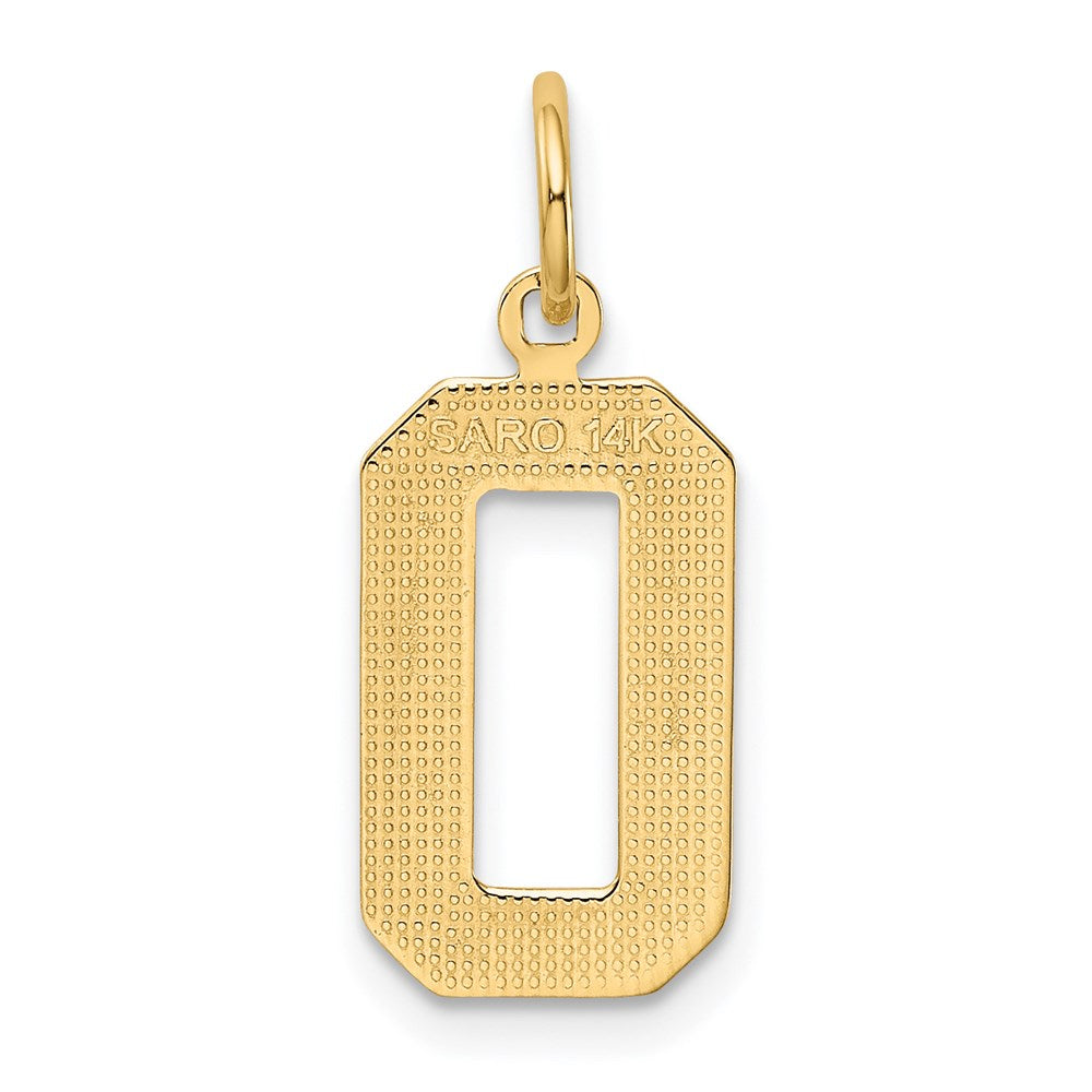14k Medium Polished Number 0 Charm