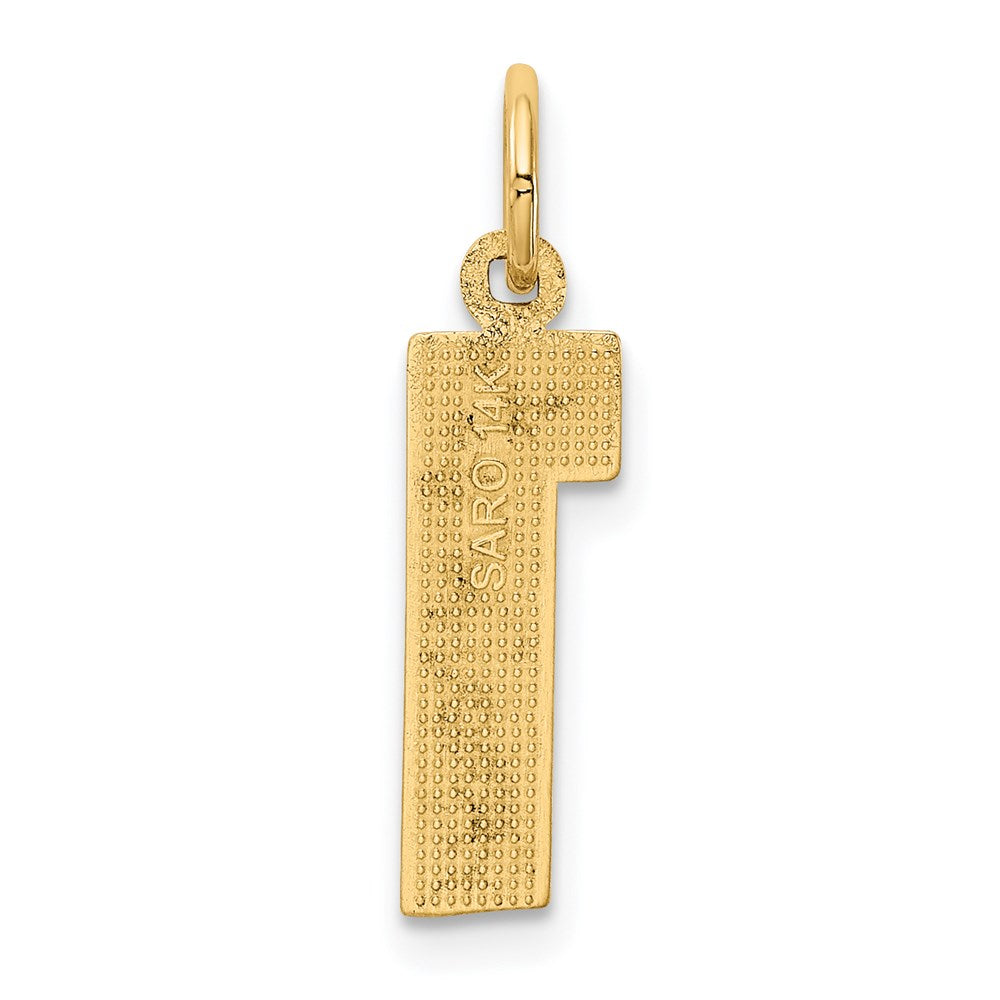 14k Medium Polished Number 1 Charm