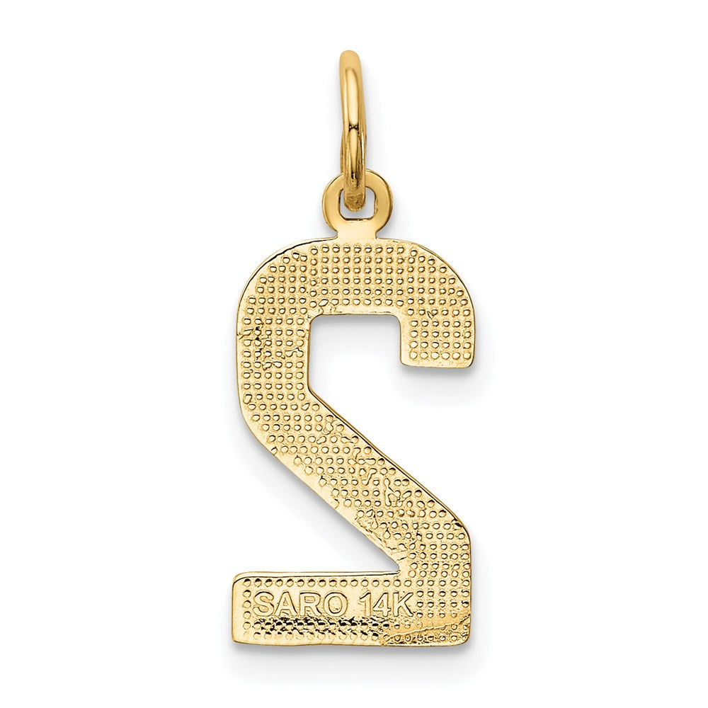 14k Medium Polished Number 2 Charm