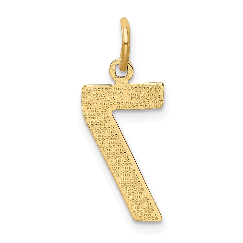 14k Medium Polished Number 7 Charm