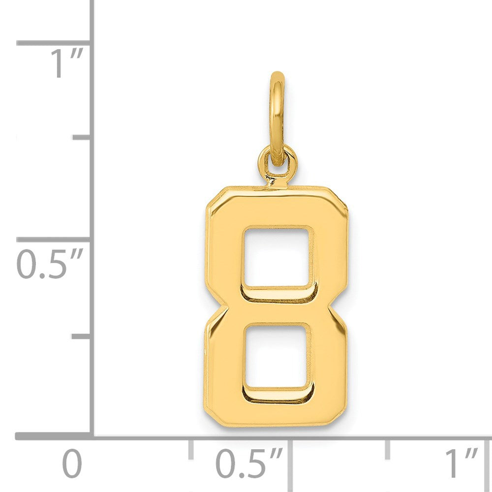 14k Medium Polished Number 8 Charm