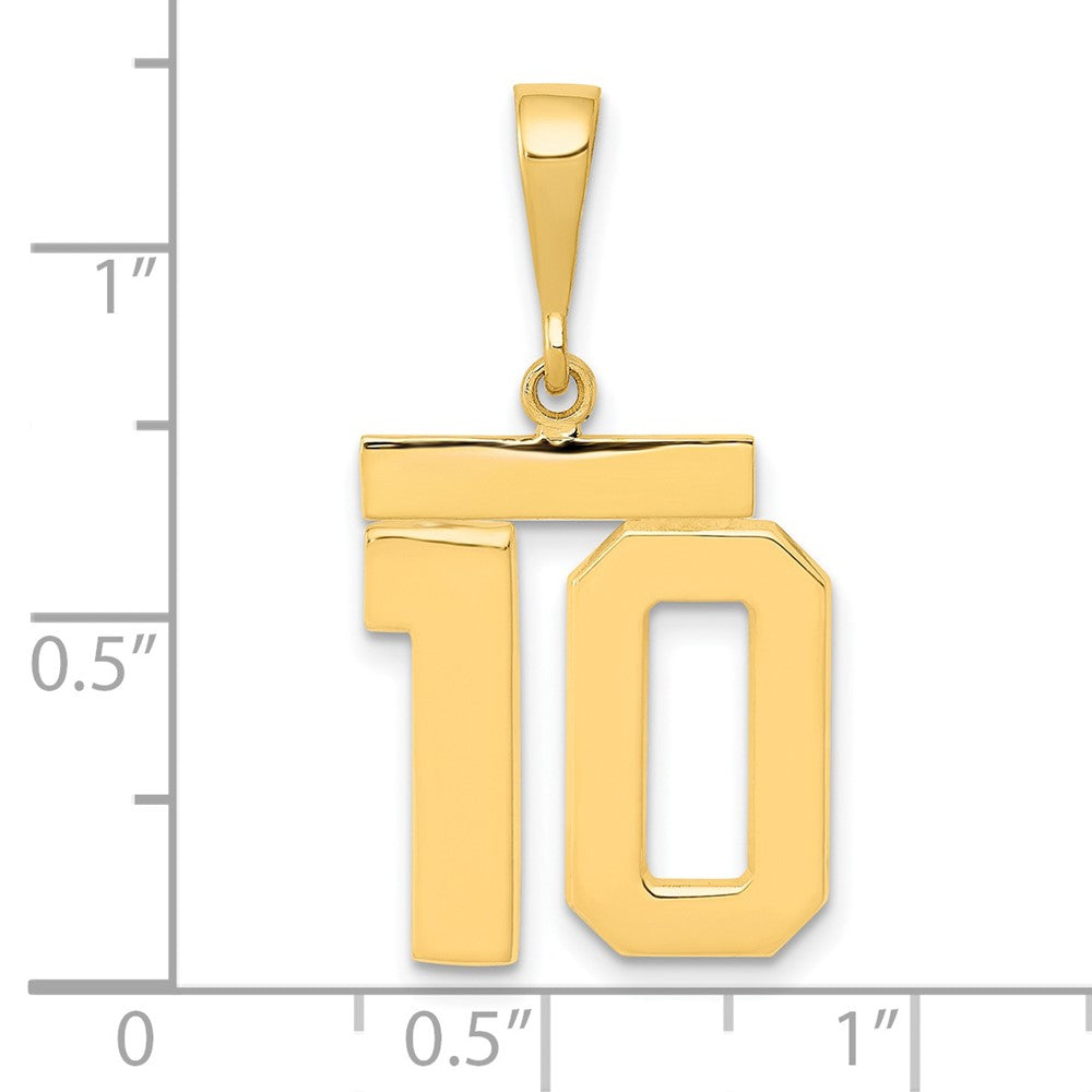14k Medium Polished Number 10 Charm