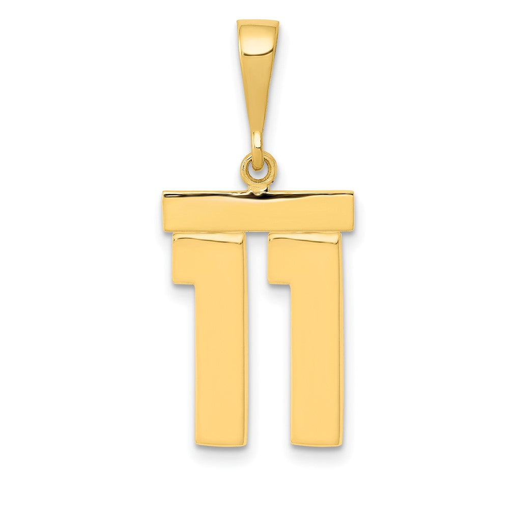14k Medium Polished Number 11 Charm