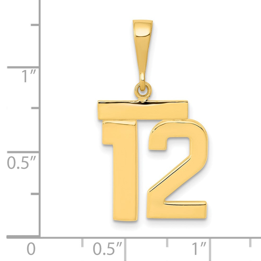 14k Medium Polished Number 12 Charm