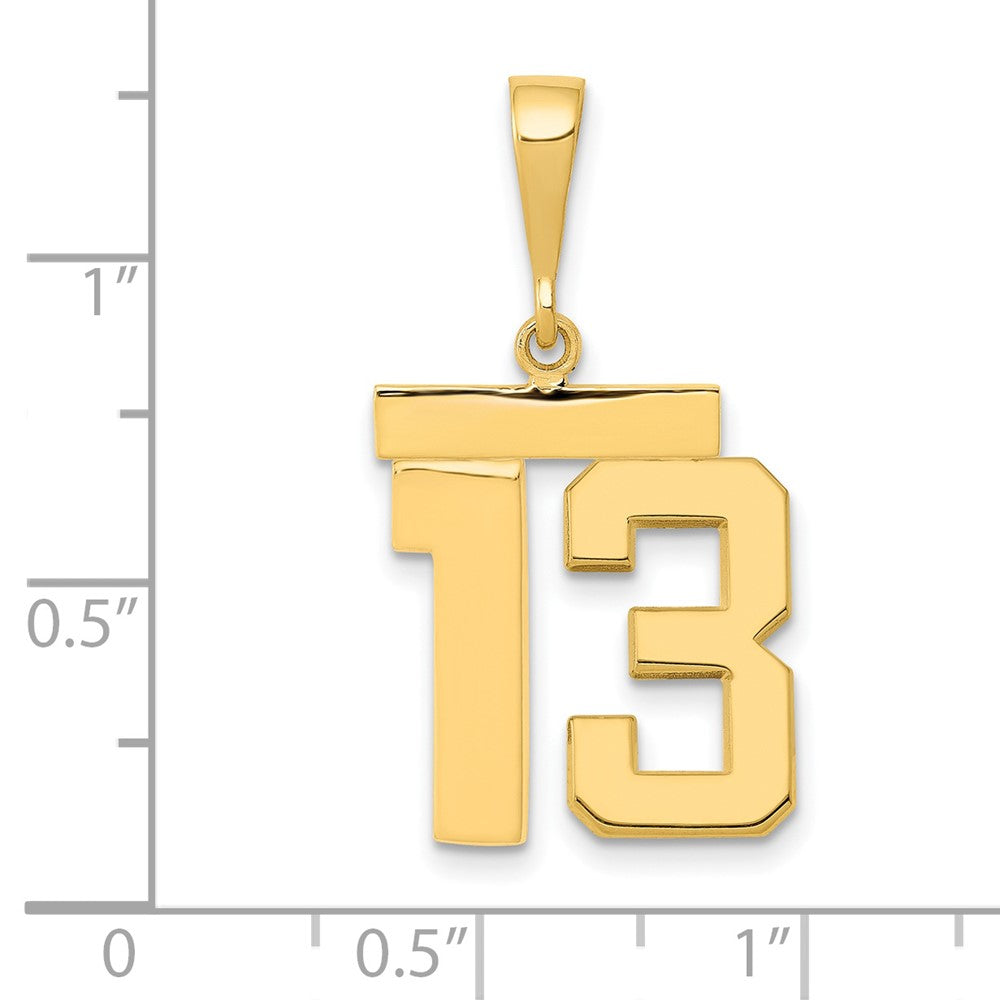 14k Medium Polished Number 13 Charm