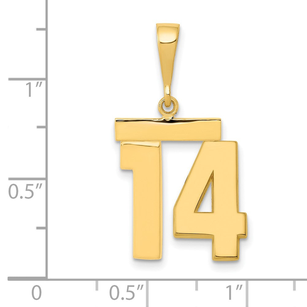 14k Medium Polished Number 14 Charm
