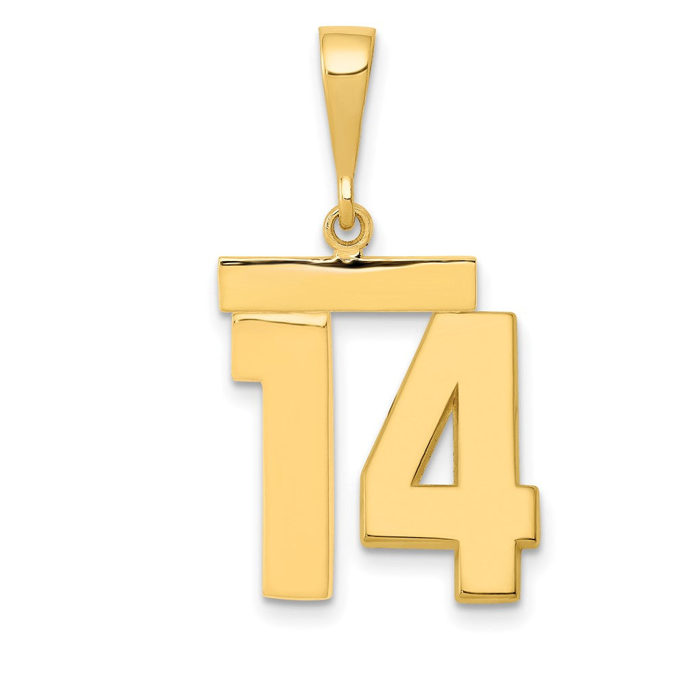 14k Medium Polished Number 14 Charm