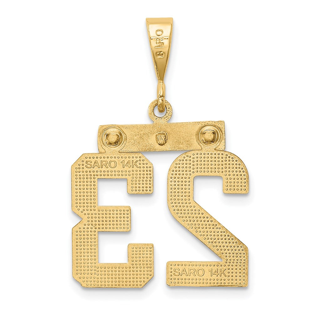 14k Medium Polished Number 23 Charm