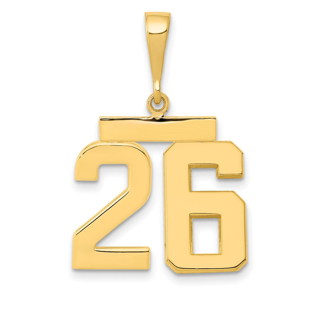 14k Medium Polished Number 26 Charm