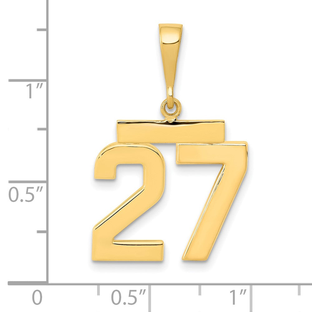 14k Medium Polished Number 27 Charm
