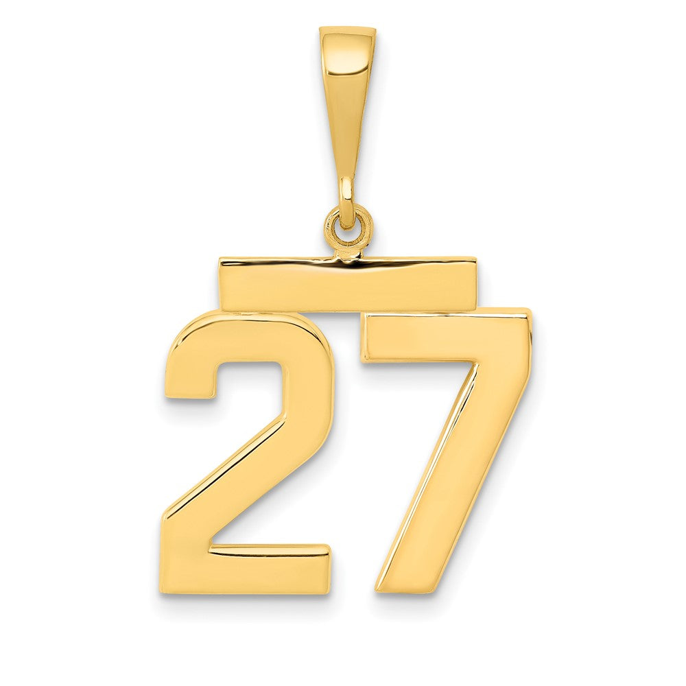 14k Medium Polished Number 27 Charm