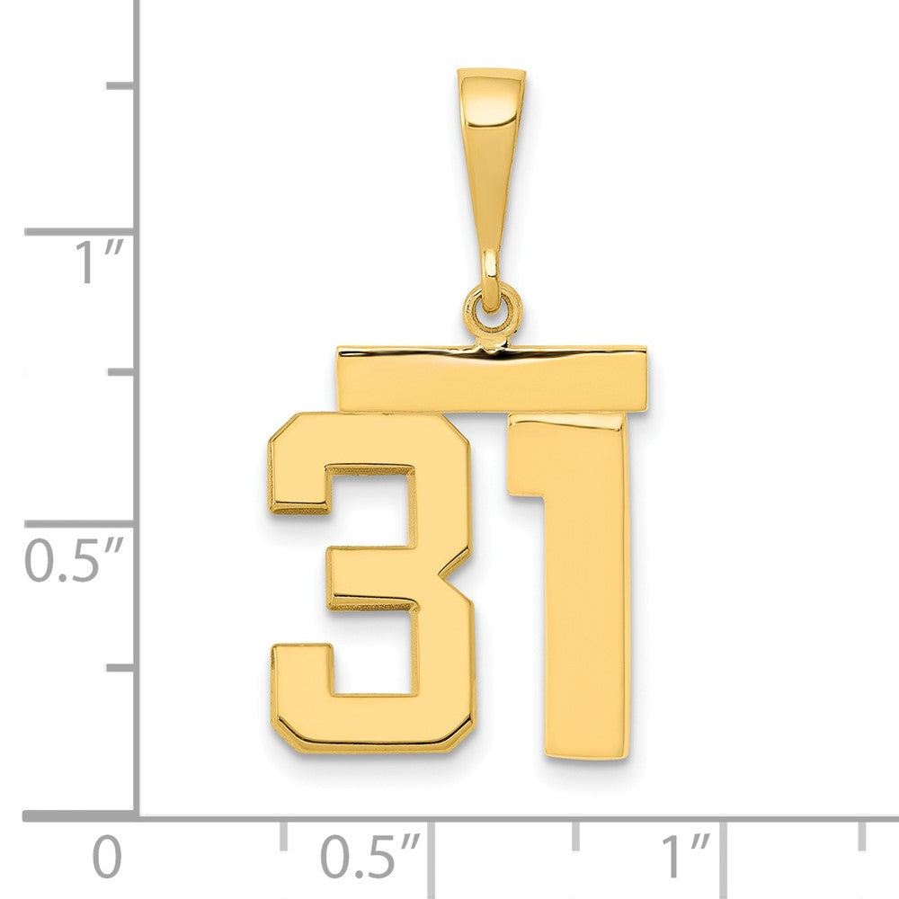 14k Medium Polished Number 31 Charm