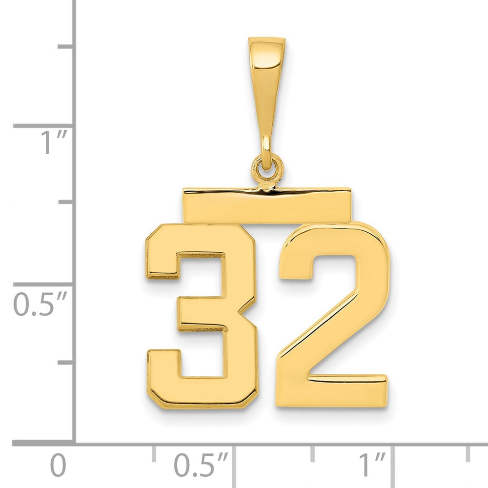 14k Medium Polished Number 32 Charm