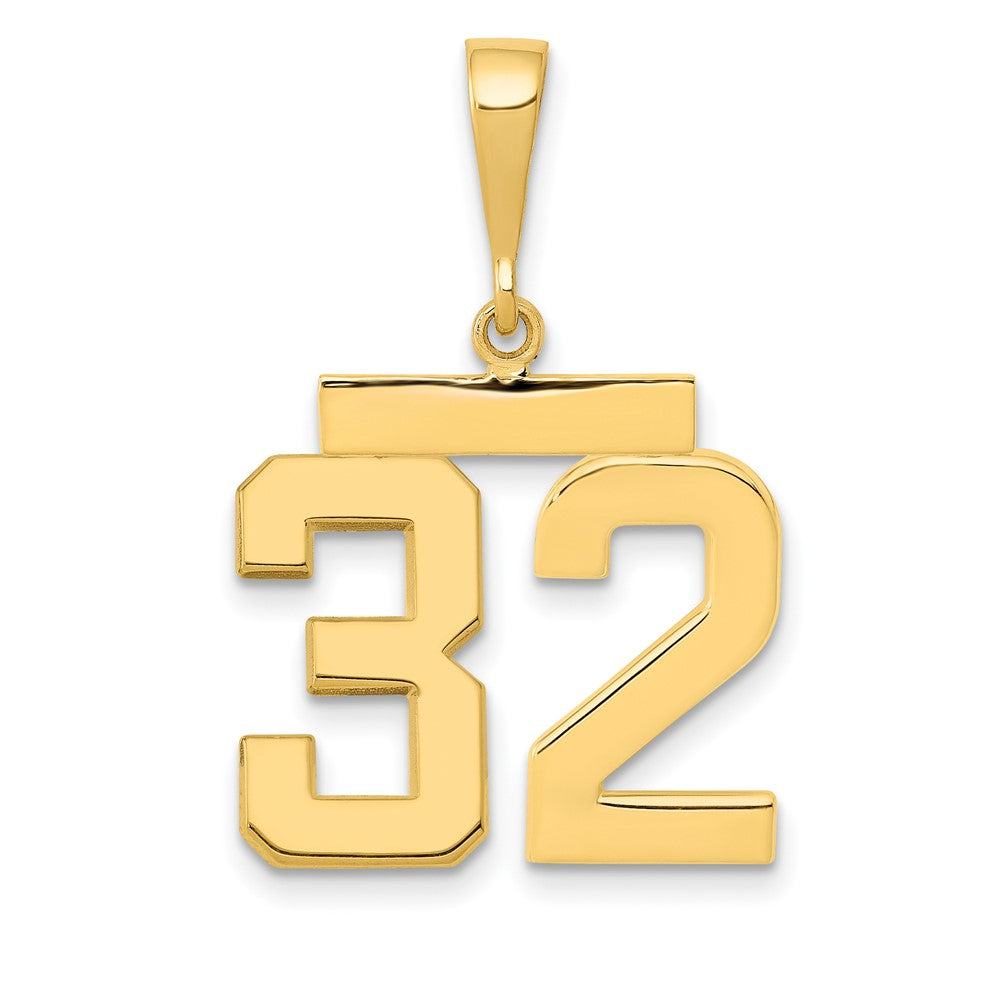 14k Medium Polished Number 32 Charm