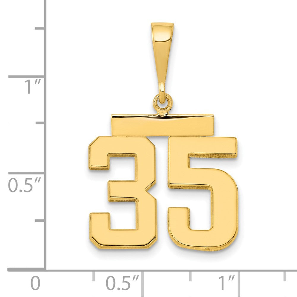 14k Medium Polished Number 35 Charm