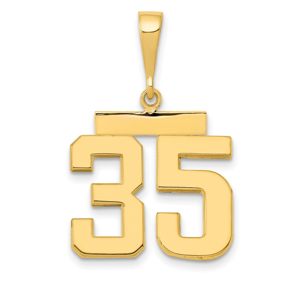 14k Medium Polished Number 35 Charm