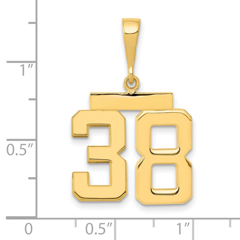 14k Medium Polished Number 38 Charm