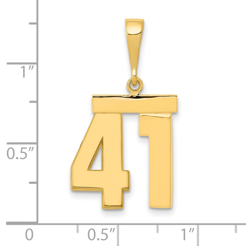 14k Medium Polished Number 41 Charm