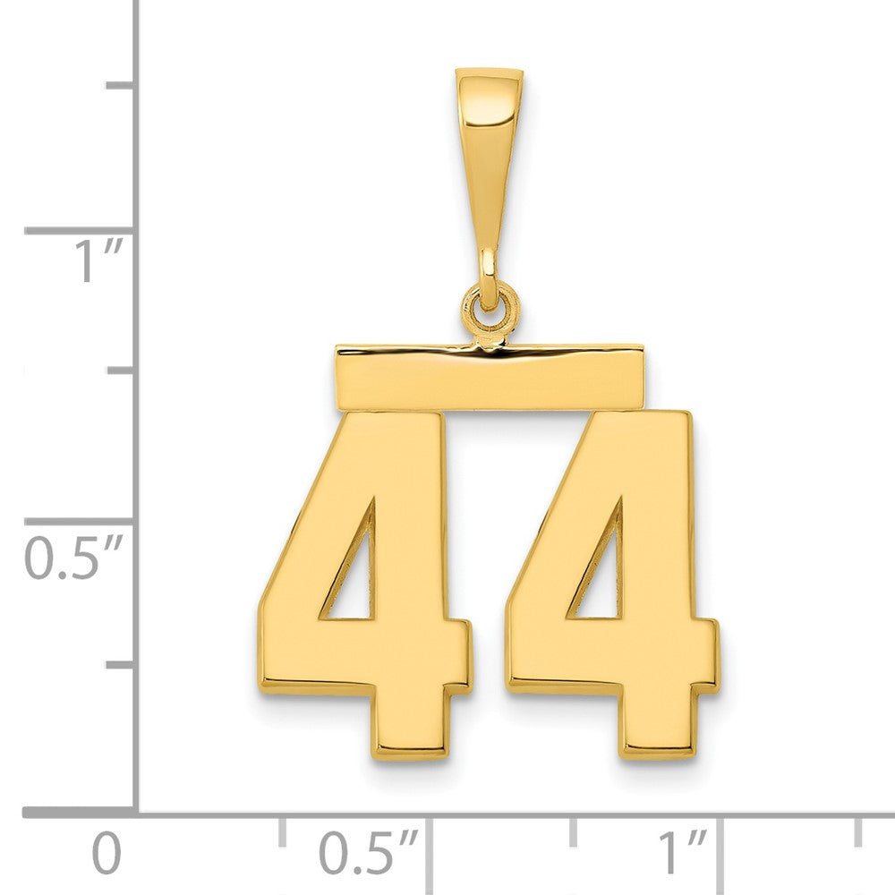 14k Medium Polished Number 44 Charm