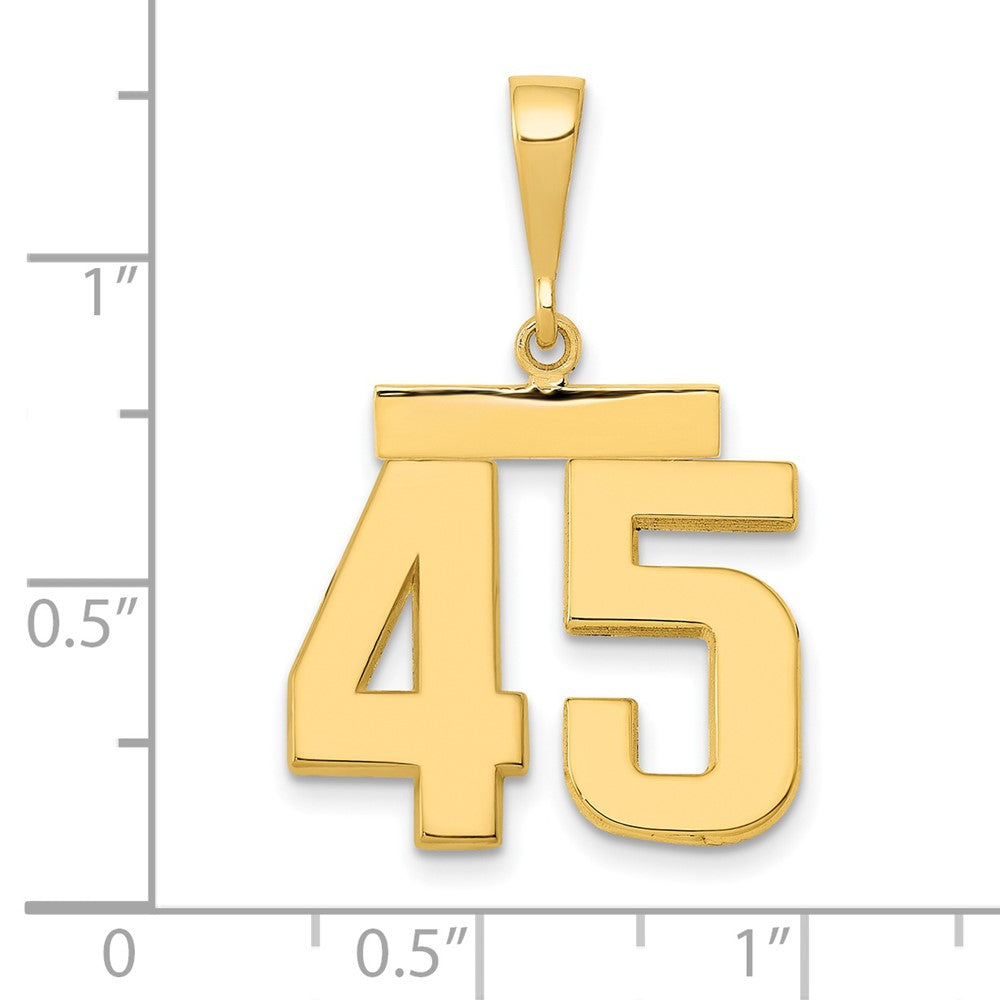 14k Medium Polished Number 45 Charm