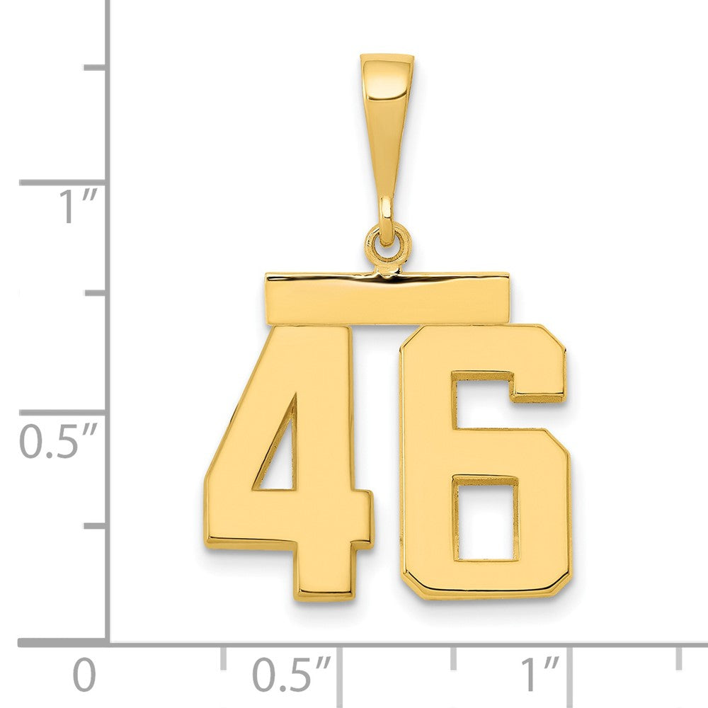 14k Medium Polished Number 46 Charm