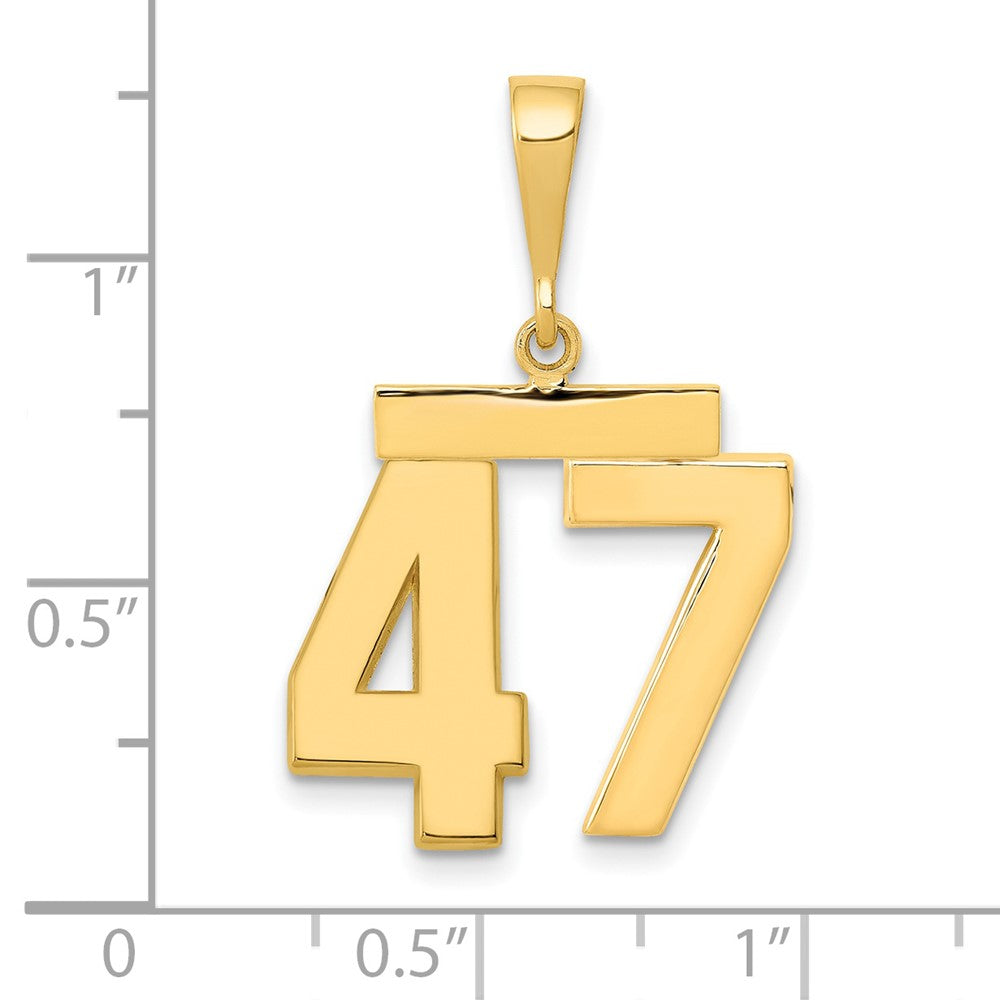 14k Medium Polished Number 47 Charm