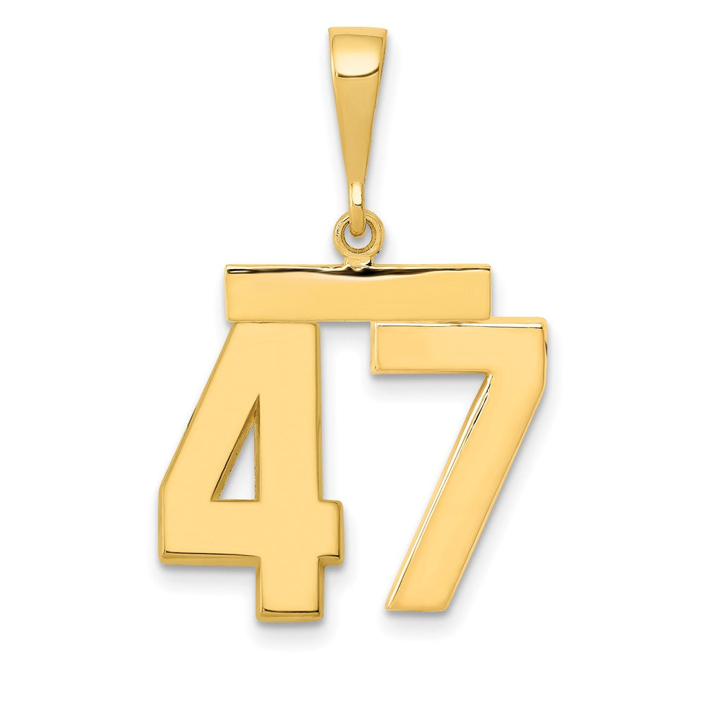 14k Medium Polished Number 47 Charm
