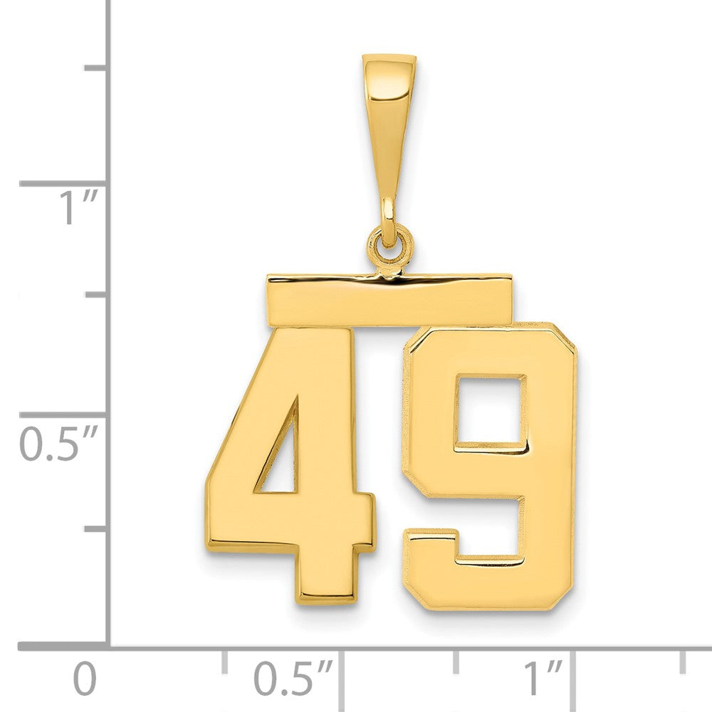 14k Medium Polished Number 49 Charm