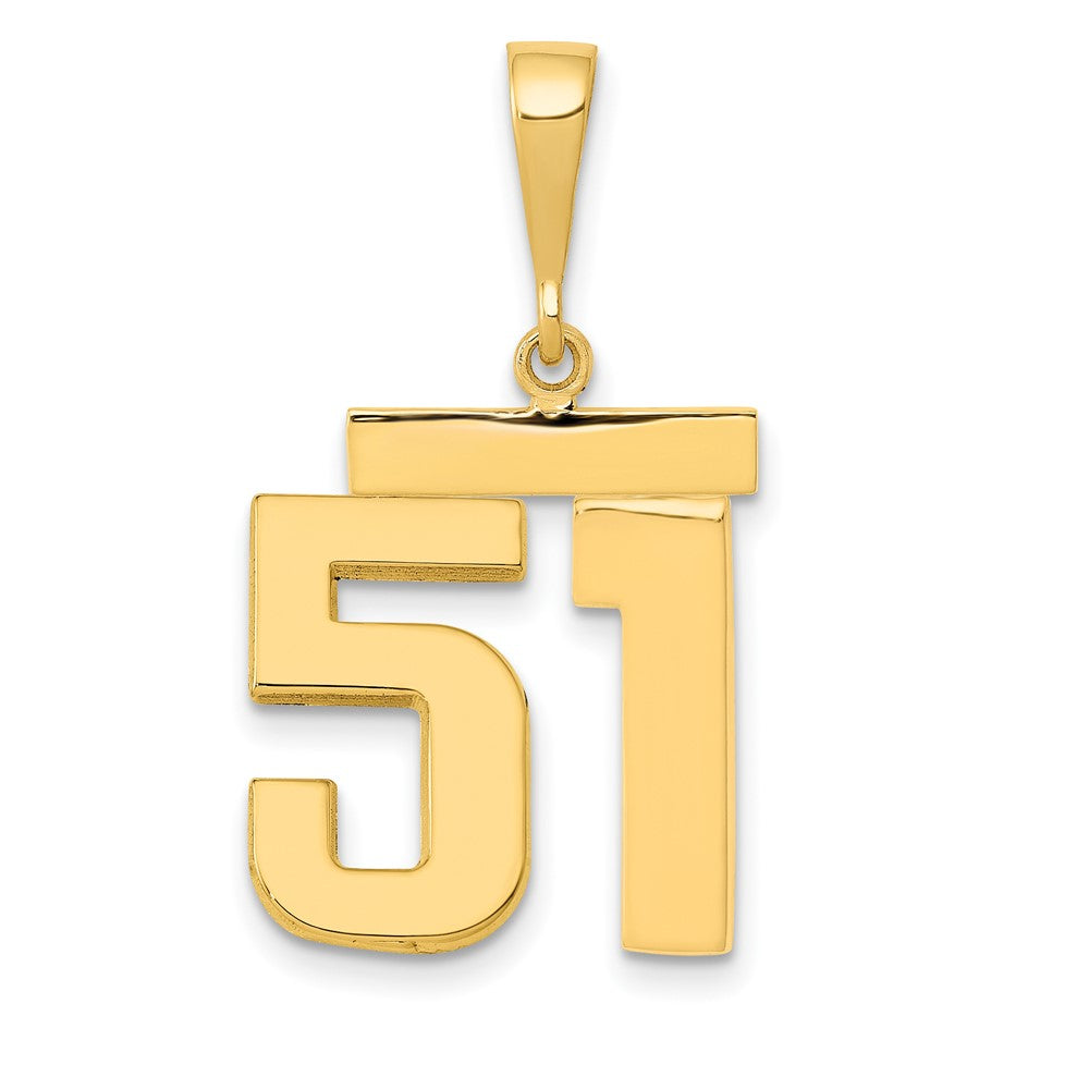 14k Medium Polished Number 51 Charm