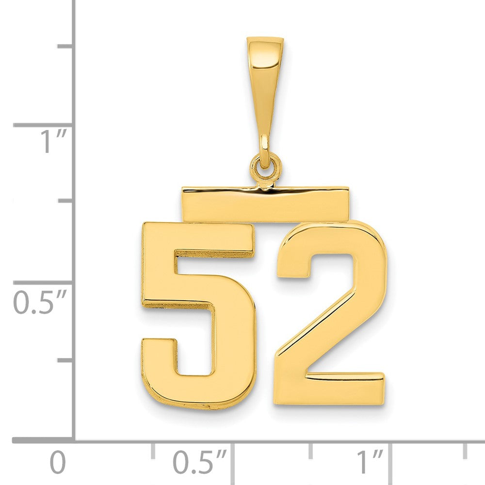 14k Medium Polished Number 52 Charm