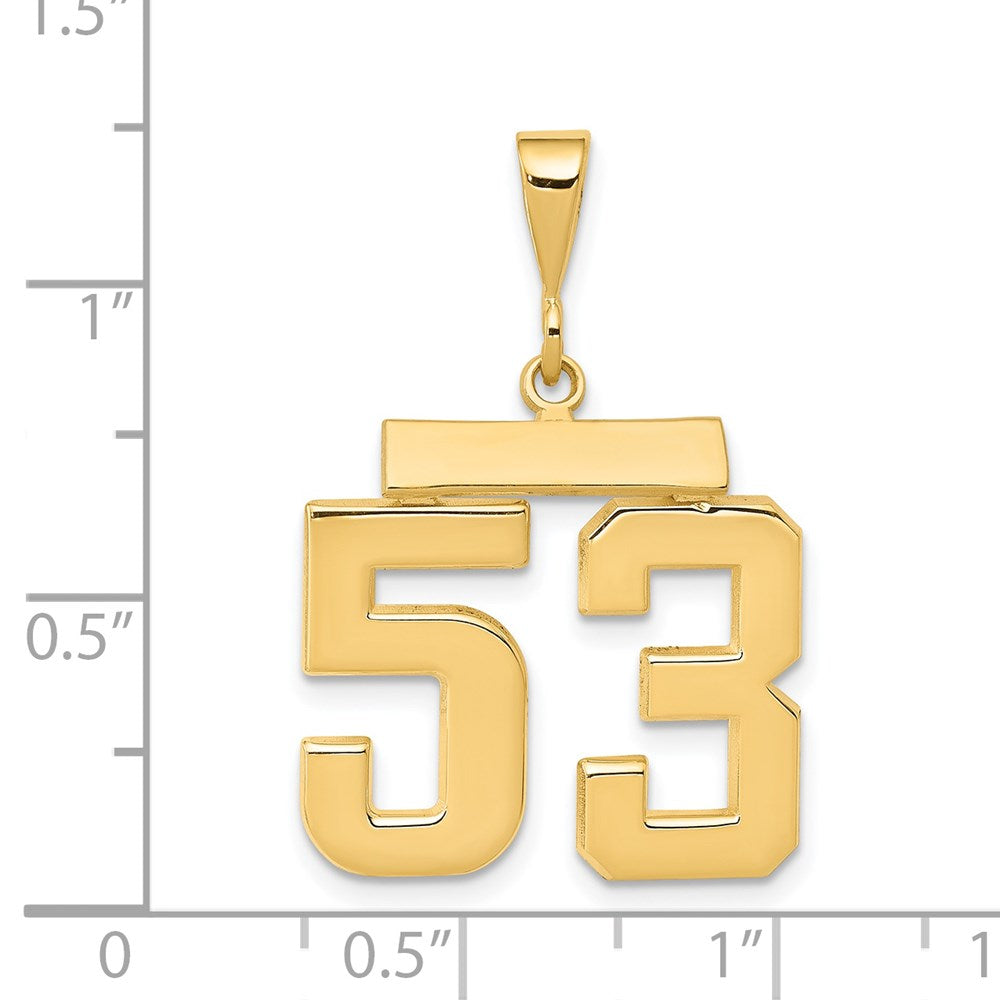 14k Medium Polished Number 53 Charm