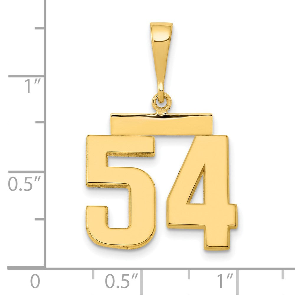 14k Medium Polished Number 54 Charm