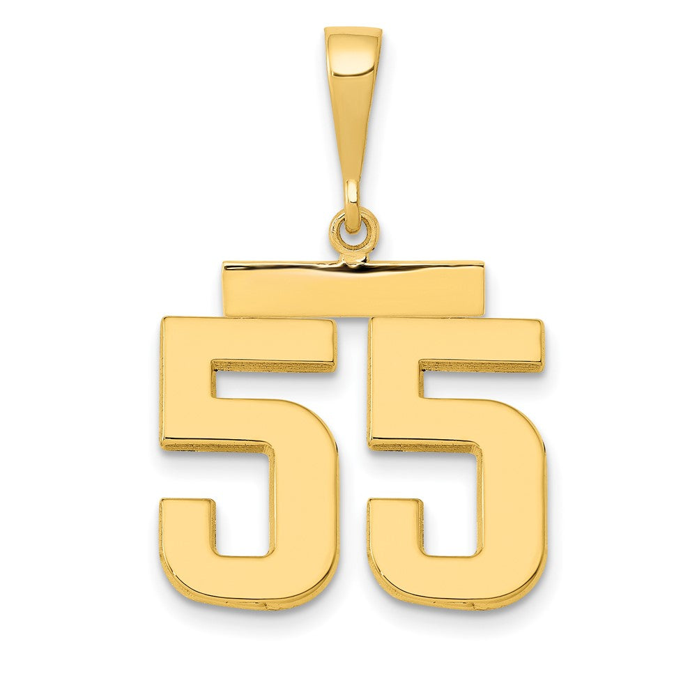 14k Medium Polished Number 55 Charm