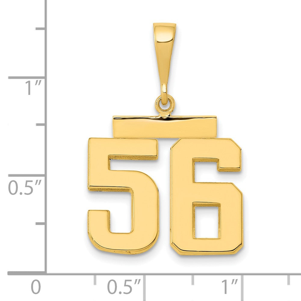 14k Medium Polished Number 56 Charm