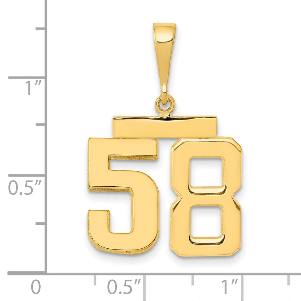 14k Medium Polished Number 58 Charm