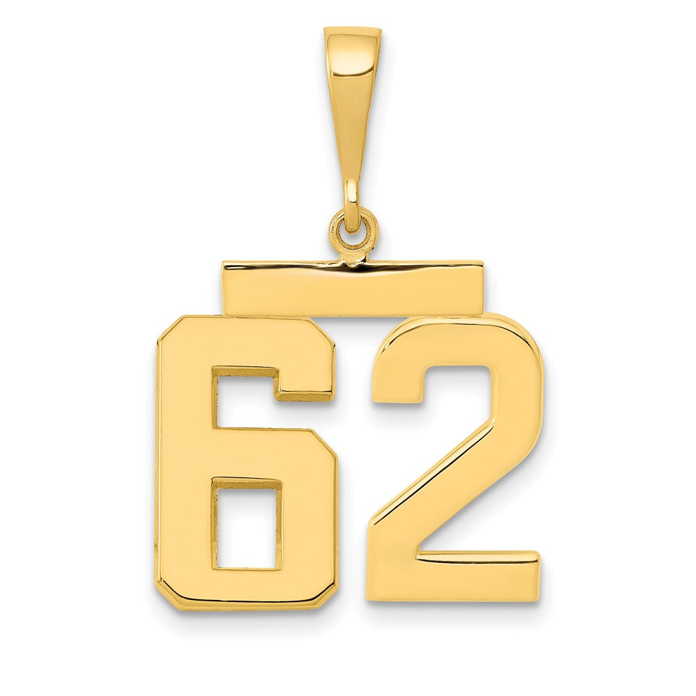 14k Medium Polished Number 62 Charm