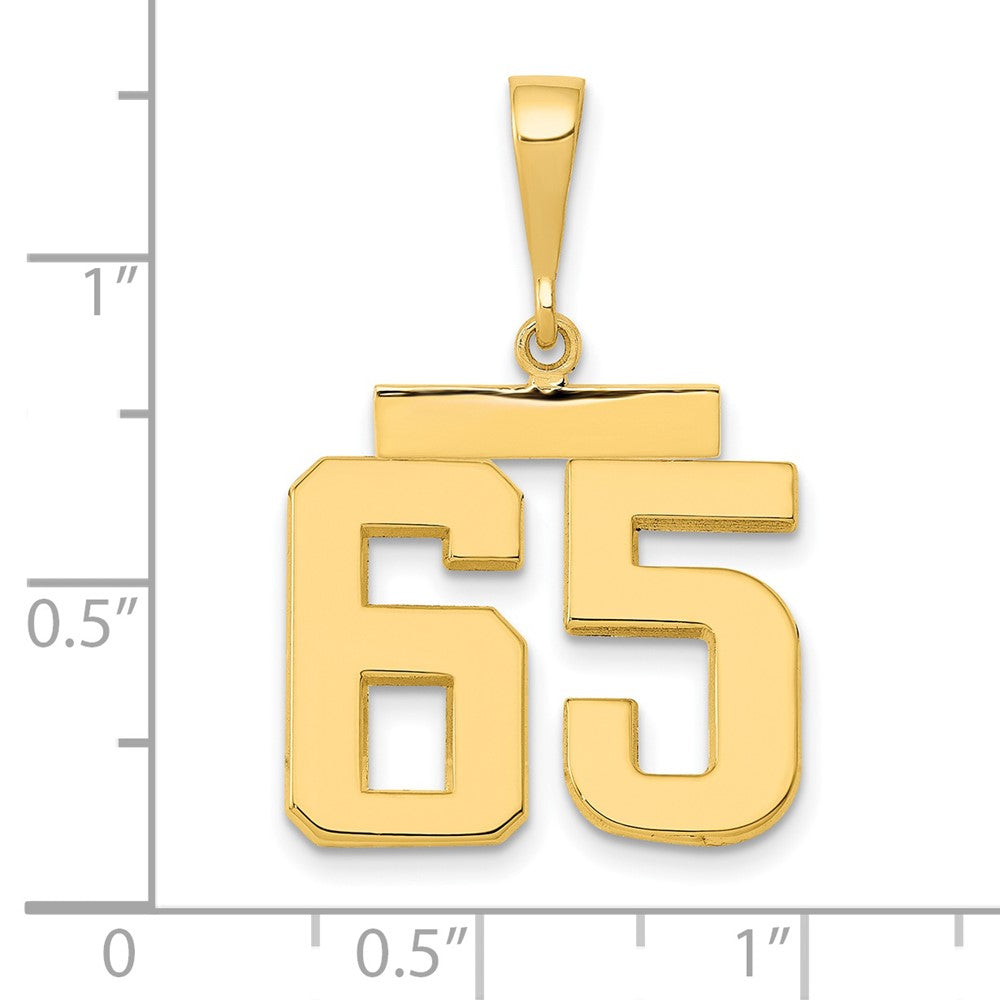 14k Medium Polished Number 65 Charm