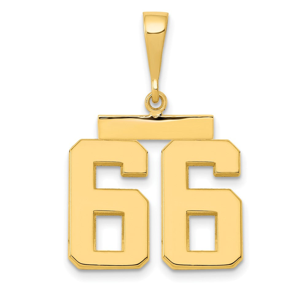 14k Medium Polished Number 66 Charm