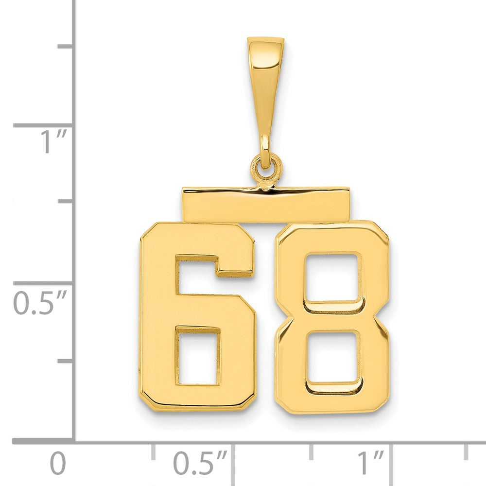 14k Medium Polished Number 68 Charm