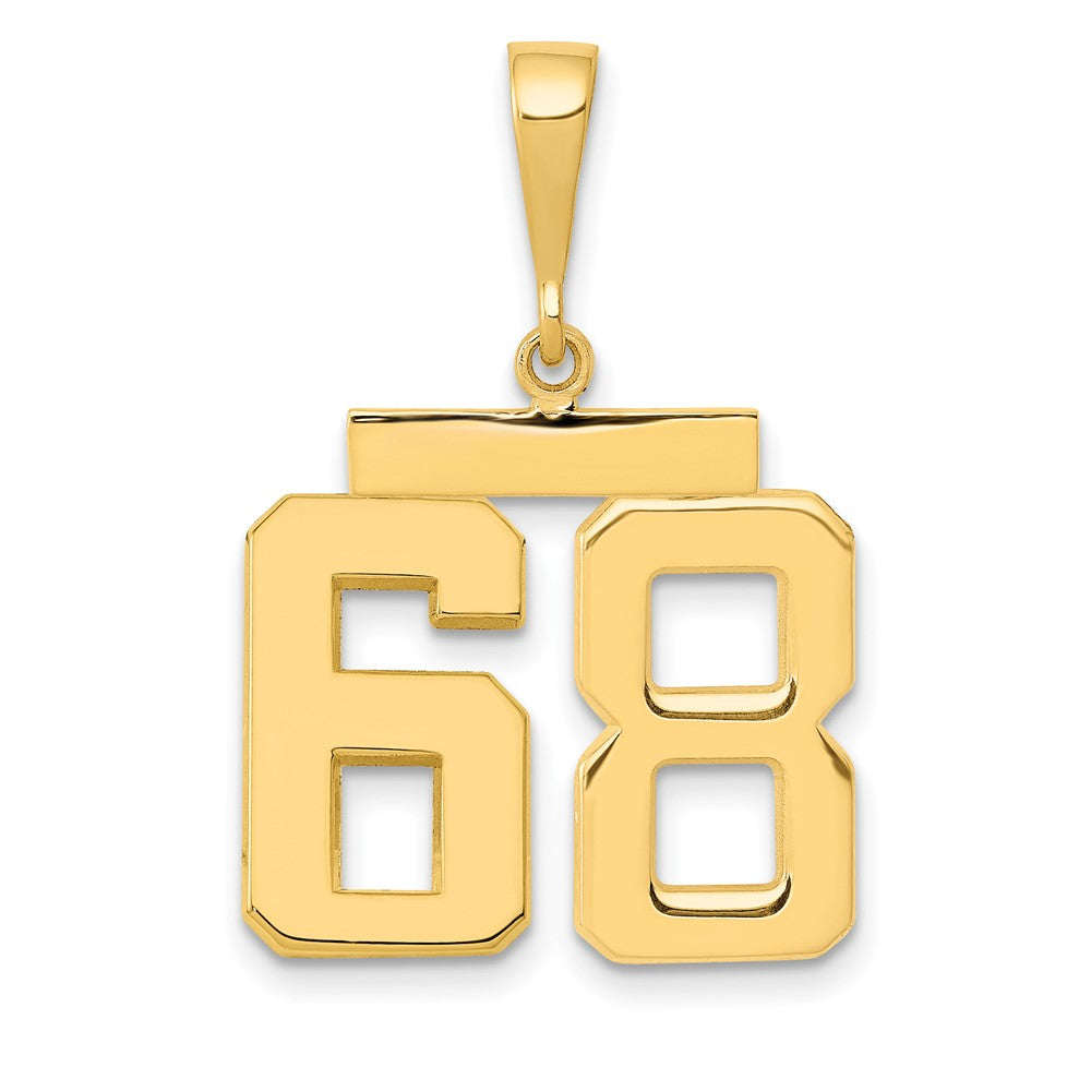 14k Medium Polished Number 68 Charm
