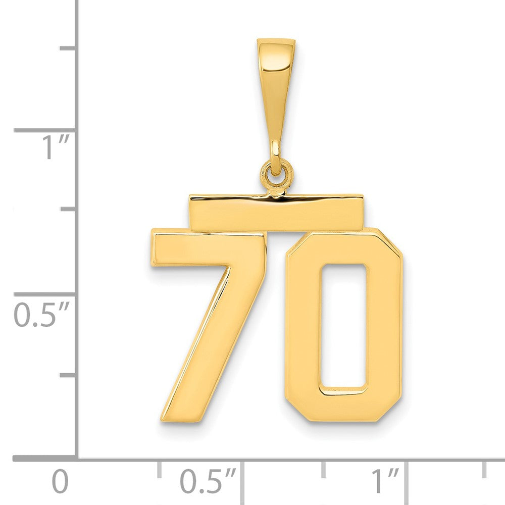 14k Medium Polished Number 70 Charm