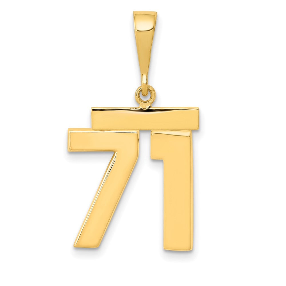 14k Medium Polished Number 71 Charm